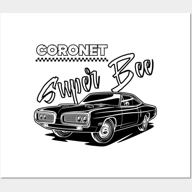 Coronet Super Bee - Black Print Wall Art by WINdesign